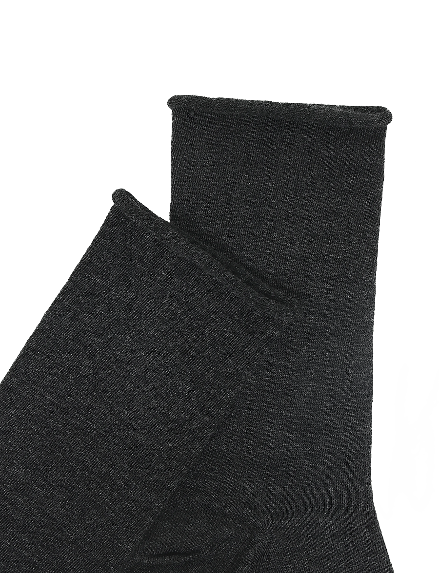 Panos Emporio - 2pk Jorann Wool Sock Roll Top - vanliga strumpor - antracite - 4