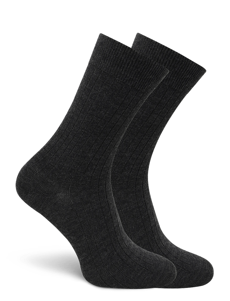 Panos Emporio - 2pk Tess Premium Mercerized Wool Ri - vanliga strumpor - antracite - 1