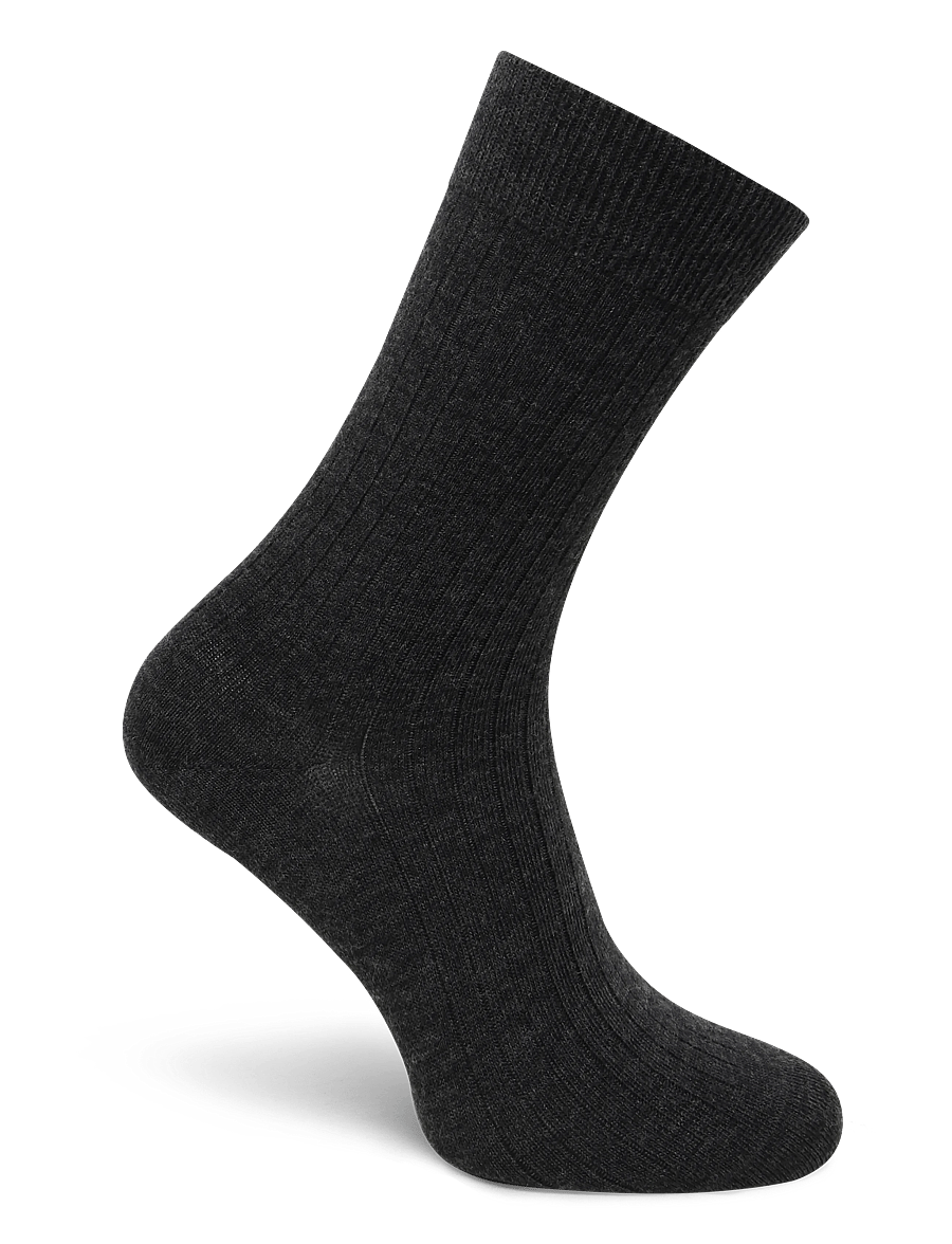 Panos Emporio - 2pk Tess Premium Mercerized Wool Ri - vanliga strumpor - antracite - 2