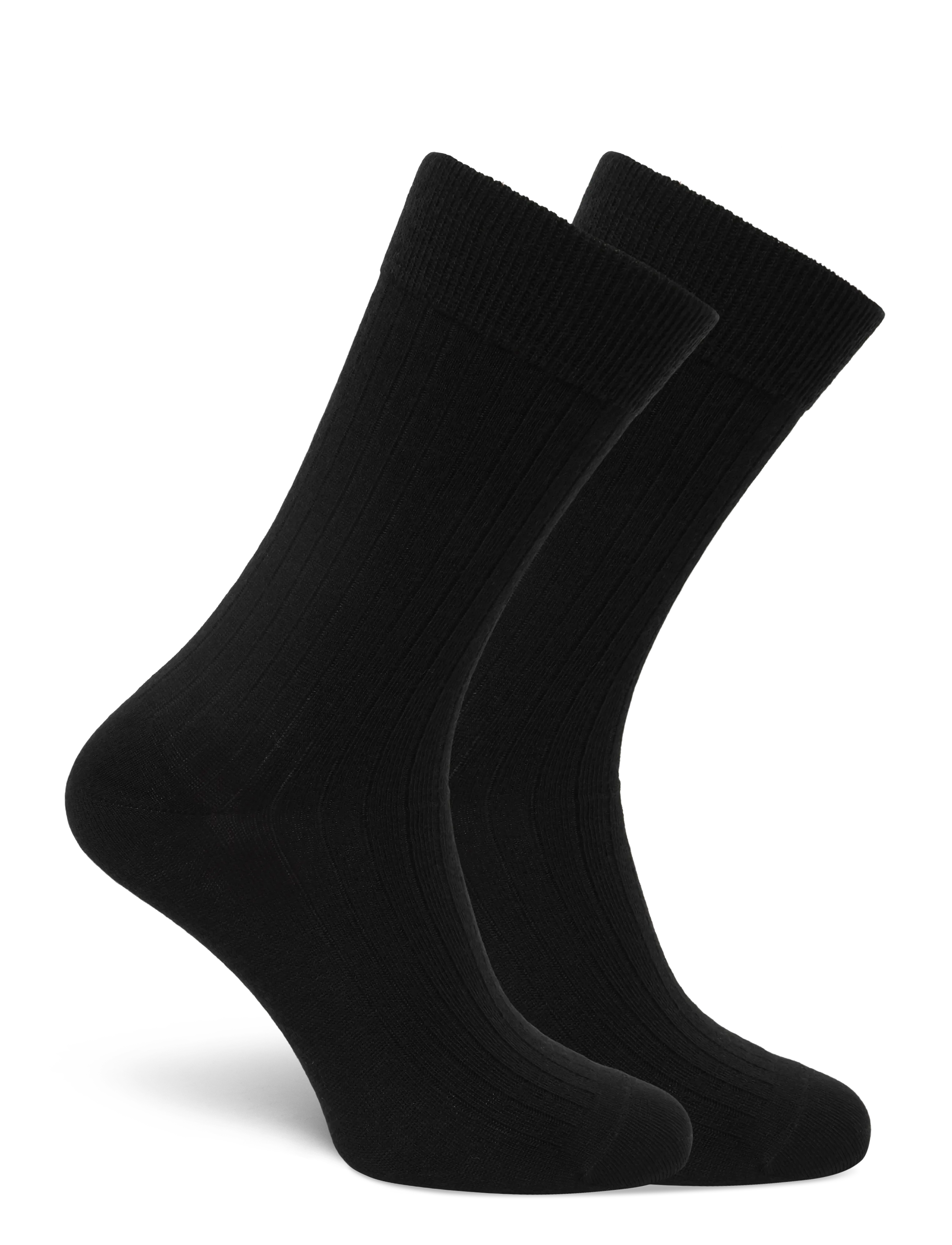 Panos Emporio - 2pk Tess Premium Mercerized Wool Ri - almindelige strømper - black - 1