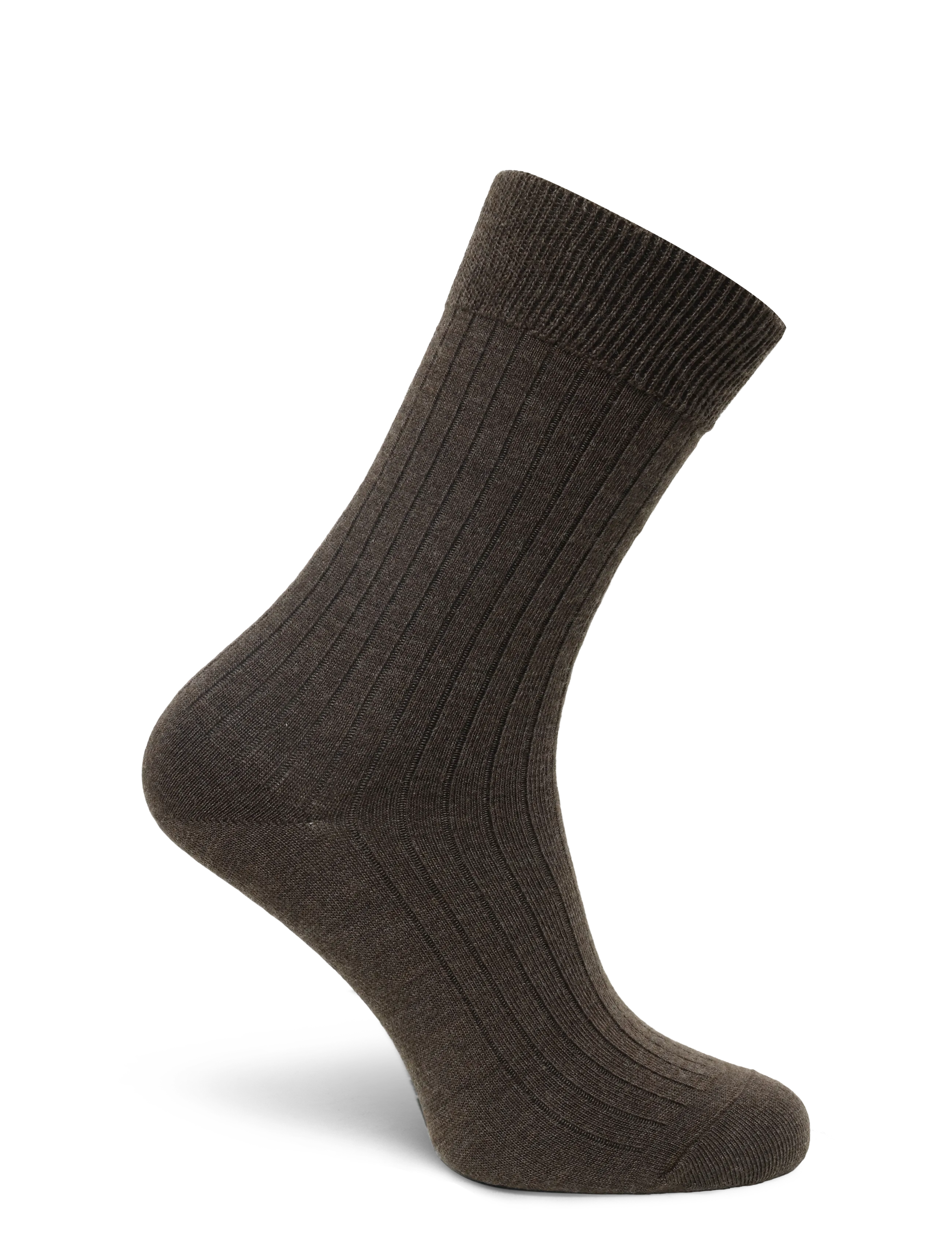 Panos Emporio - 2pk Tess Premium Mercerized Wool Ri - almindelige strømper - brown melange - 2