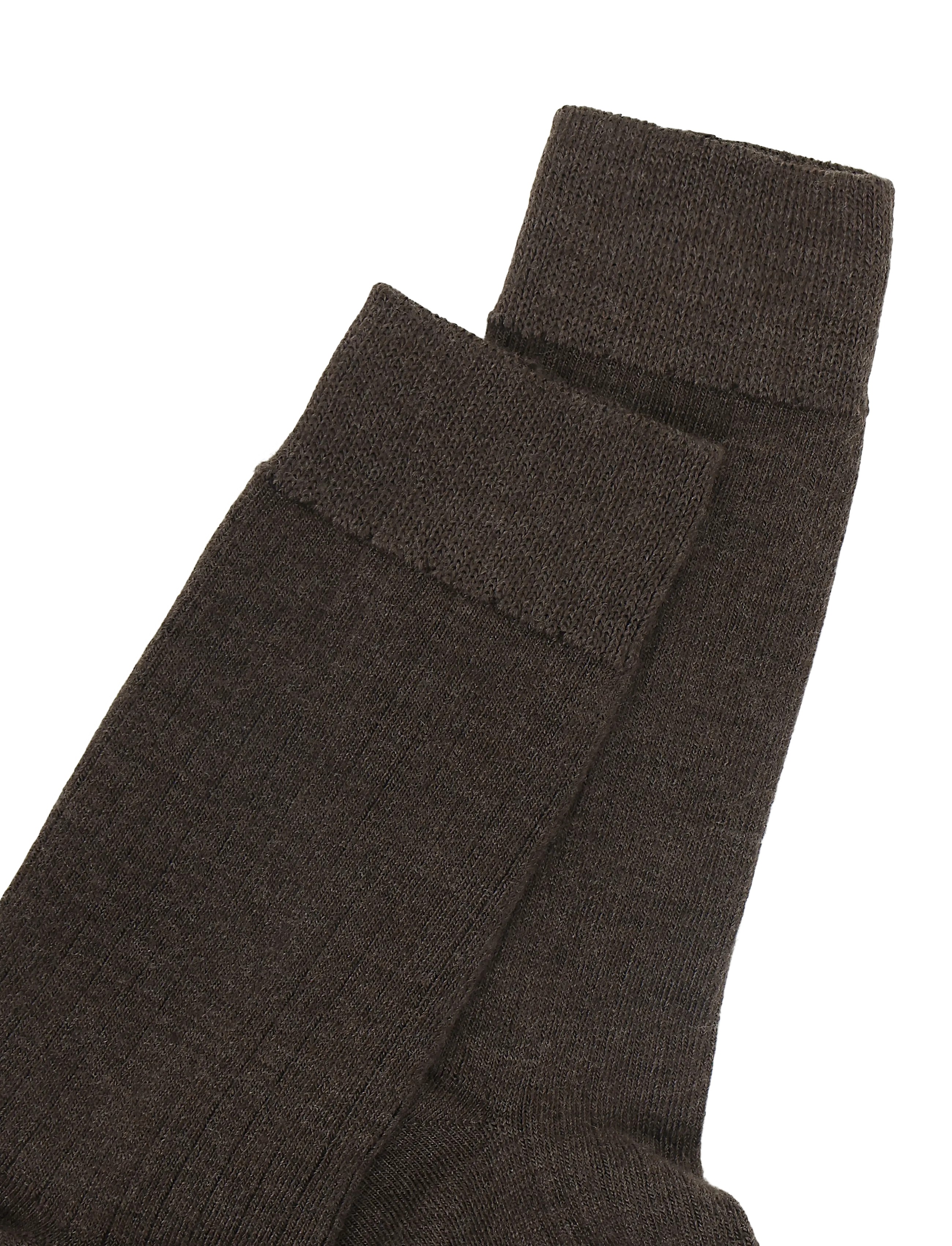 Panos Emporio - 2pk Tess Premium Mercerized Wool Ri - almindelige strømper - brown melange - 4