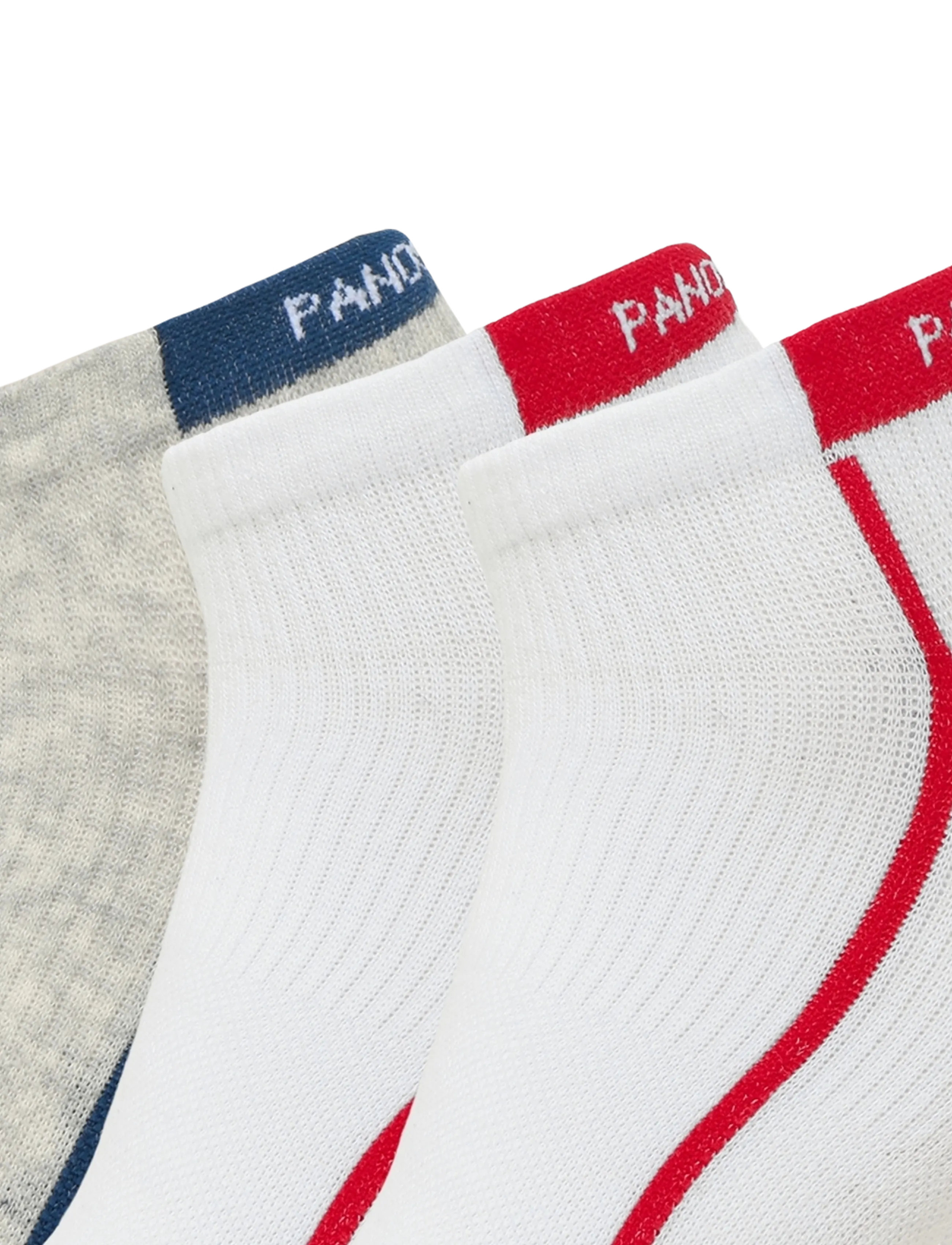 Panos Emporio - 3pk Racer Stripe Quarter - ankelstrumpor - white/light grey/white - 2