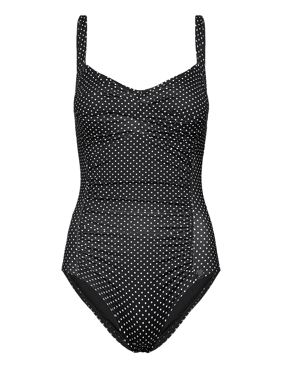 Panos Emporio - Potenza Solid swimsuit Recycled - baddräkter - black white-dots - 1