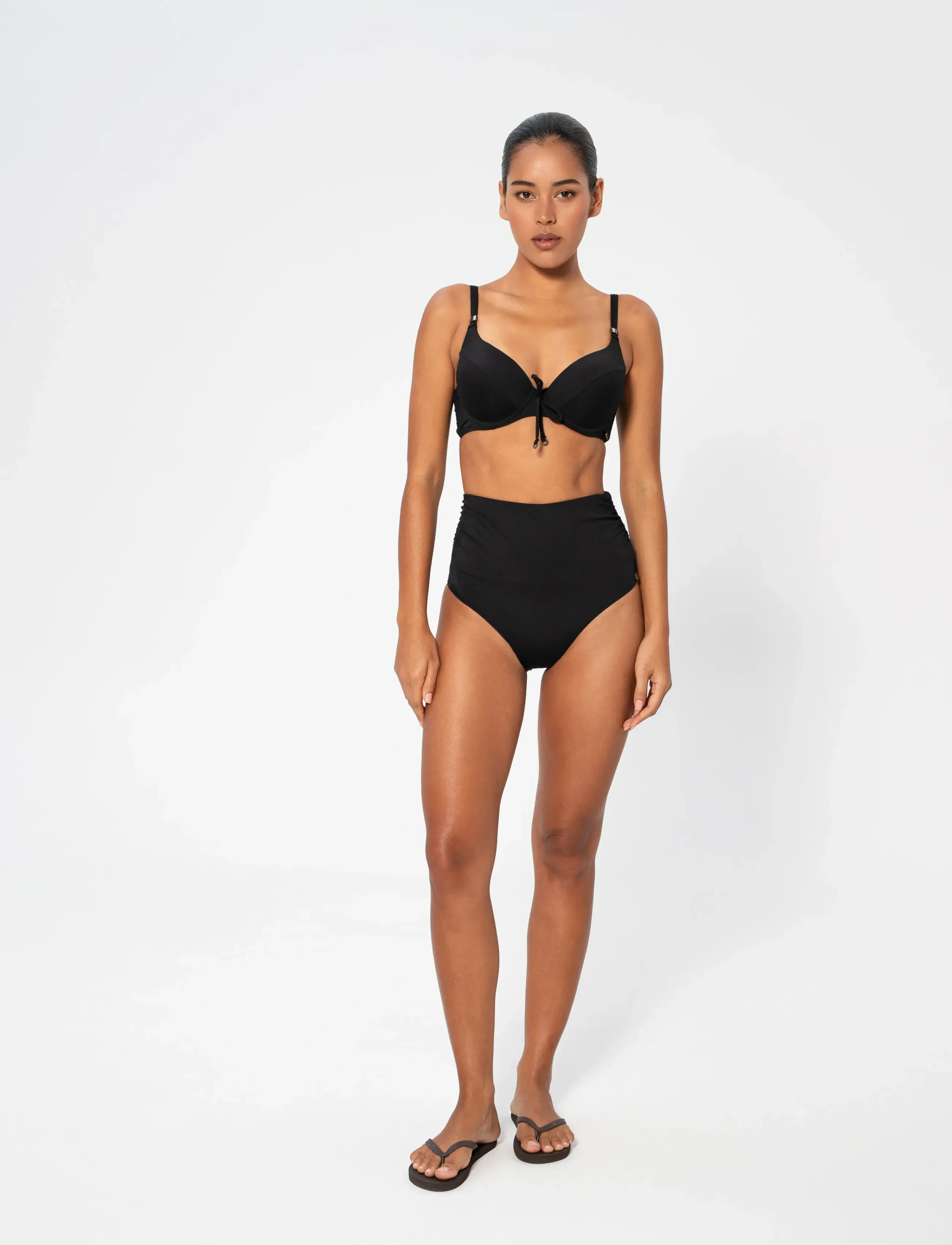 Panos Emporio Chara Solid Bottom, 42, Bikini Unterteile, Schwarz - High Waist Bikinis, Frauen