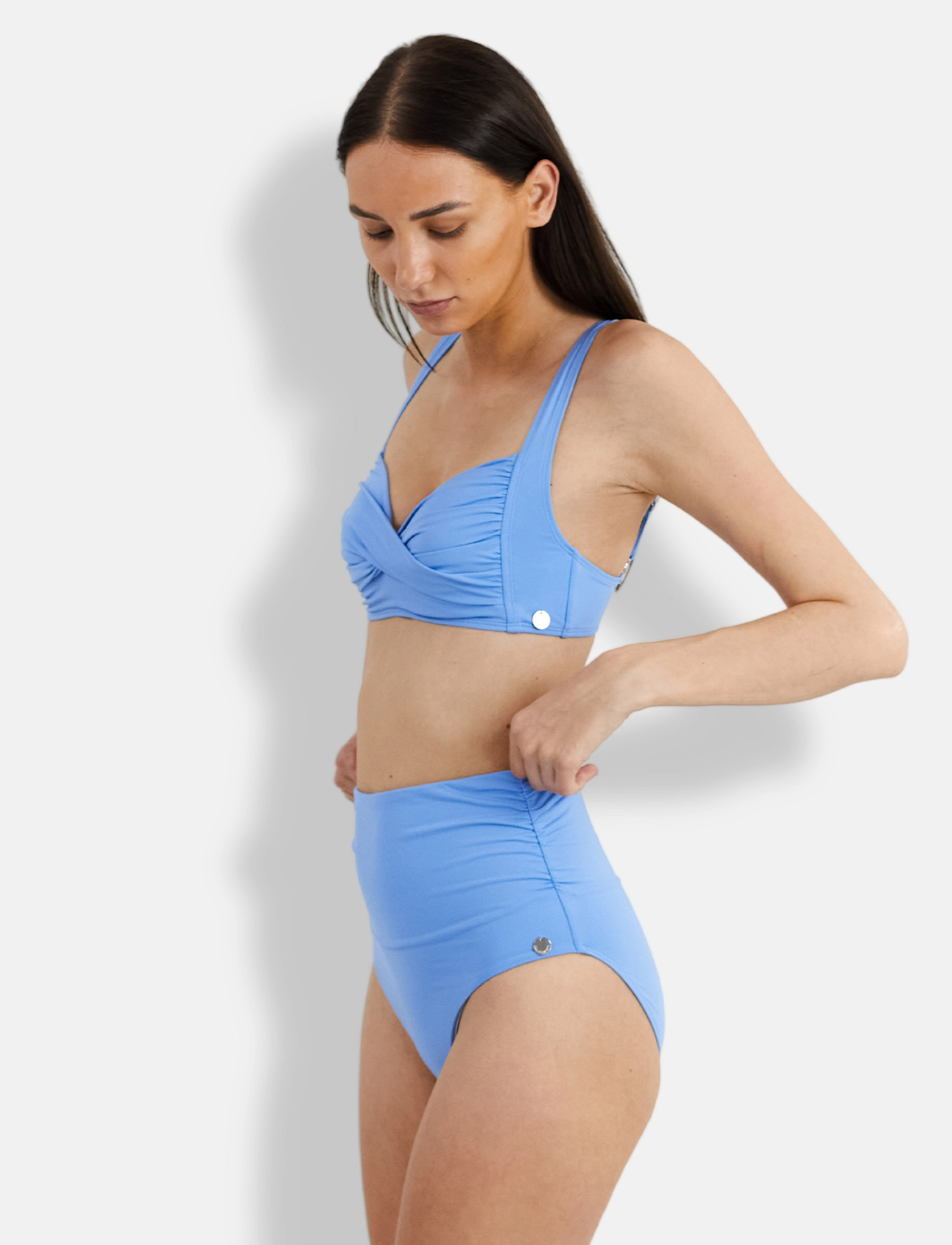 Panos Emporio - Chara Solid Bottom - kõrge pihaga bikiinid - blue bell - 3