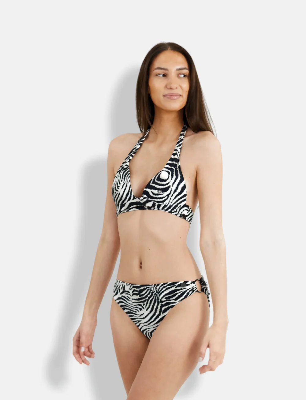 Panos Emporio - Zebra Anthea Top - kolmnurksed bikiinide ülaosad - offwhite/black - 2