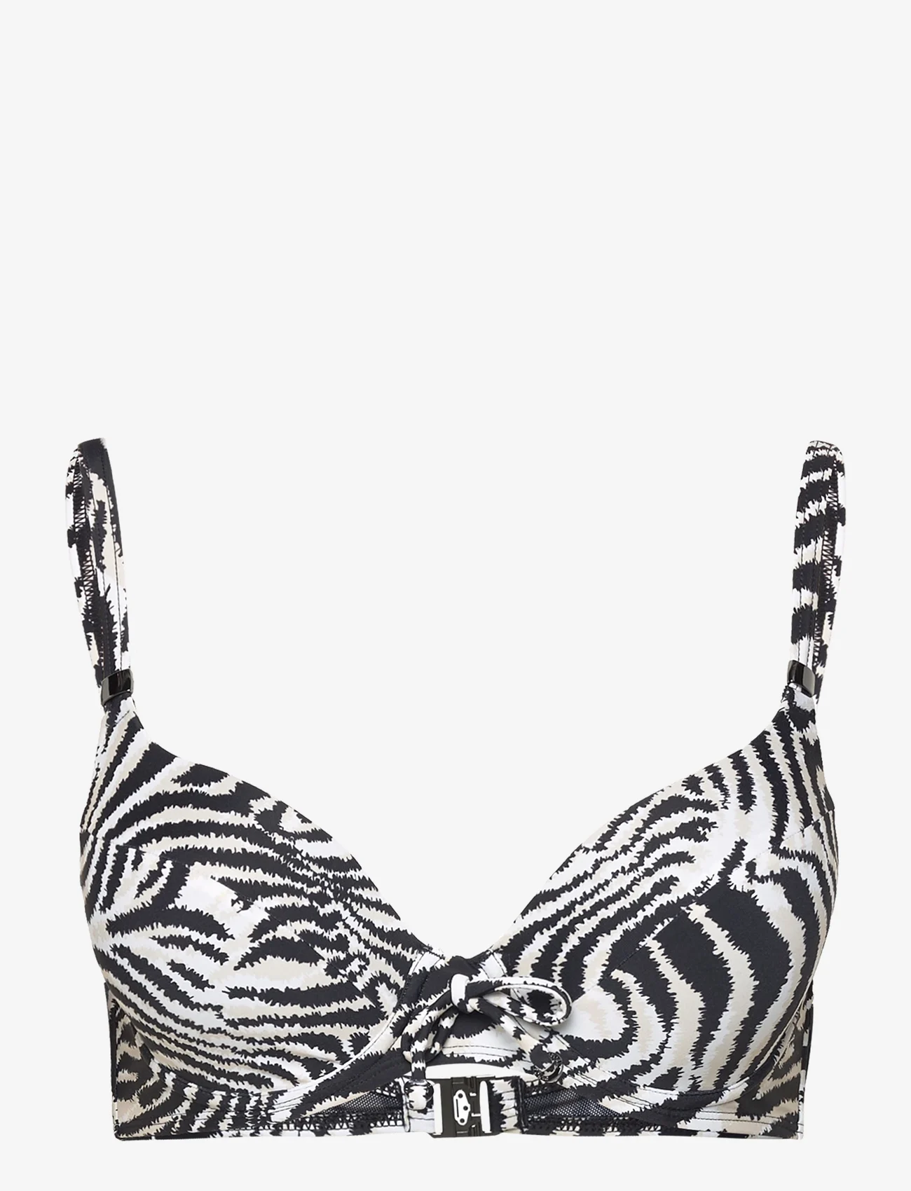 Panos Emporio - Zebra Lydia Top - bikini med push-up - offwhite/black - 0
