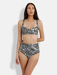 Panos Emporio - Zebra Chara Bottom - high waist bikini bottoms - offwhite/black - 0