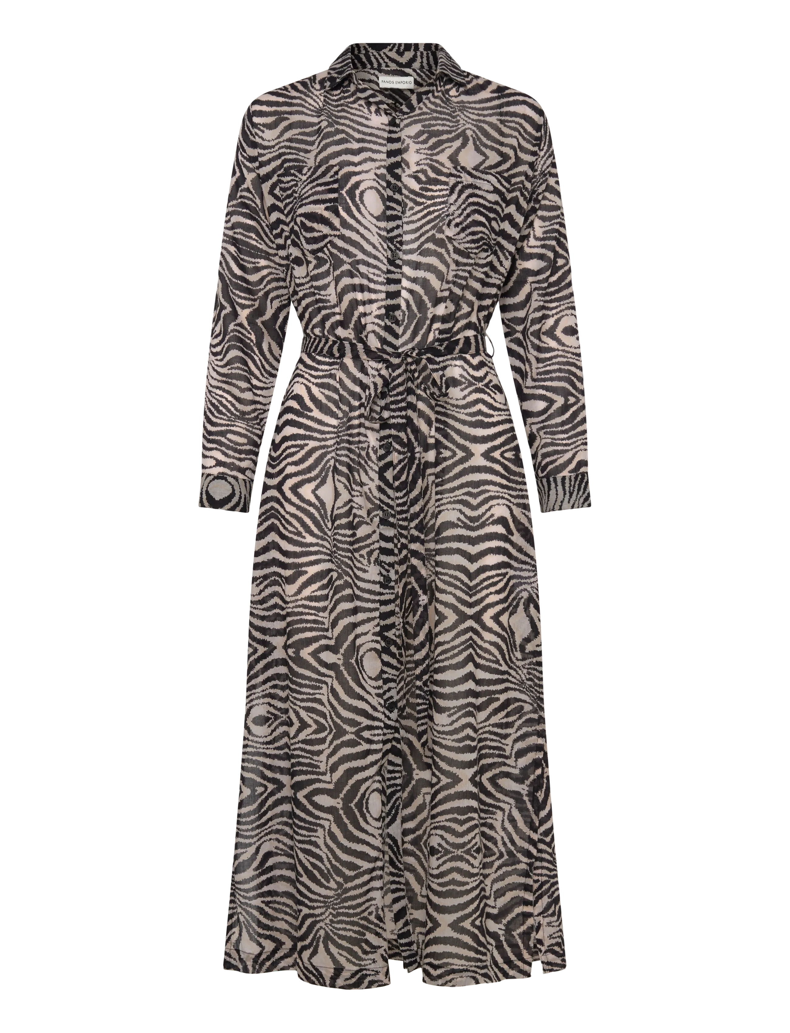 PANOS EMPORIO Zebra Ismene Kleid Schwarz - S/M - Damen