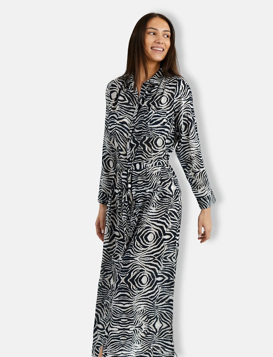 Panos Emporio - Zebra Ismene Dress - strandtøj - offwhite/black - 0