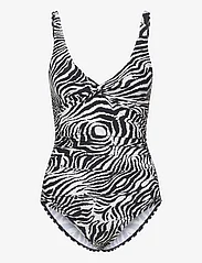 Panos Emporio - Zebra Simi Swimsuit - kostiumy kąpielowe - offwhite/black - 1