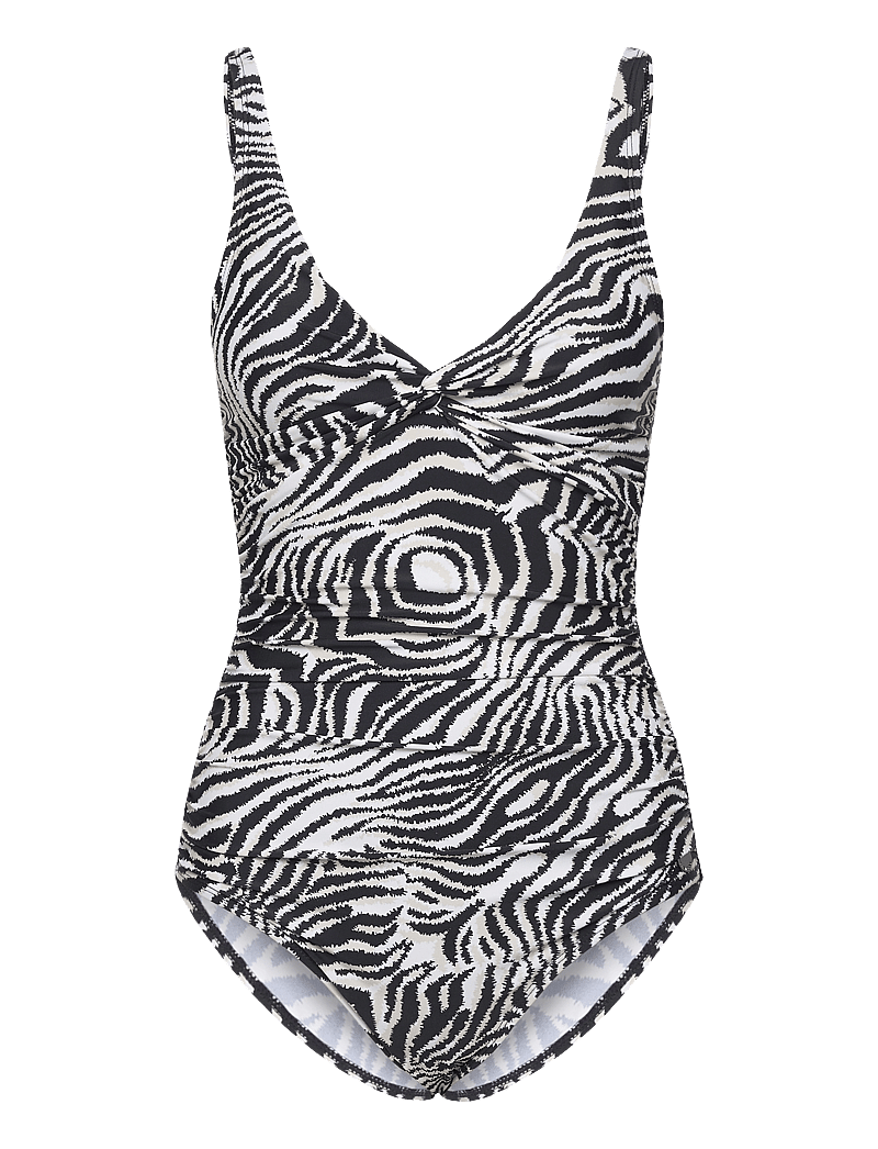 Panos Emporio - Zebra Simi Swimsuit - kostiumy kąpielowe - offwhite/black - 1