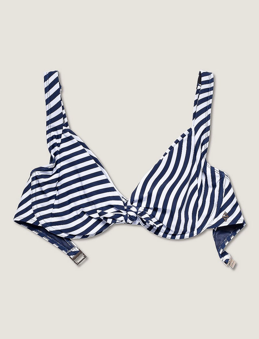 Panos Emporio - Wave Electra Top - bandeau bikini - navy/white - 0