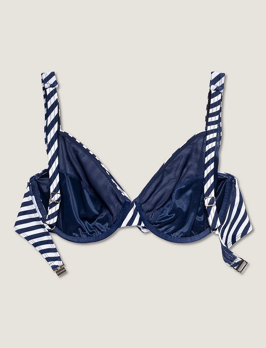 Panos Emporio - Wave Electra Top - bandeau bikini - navy/white - 3