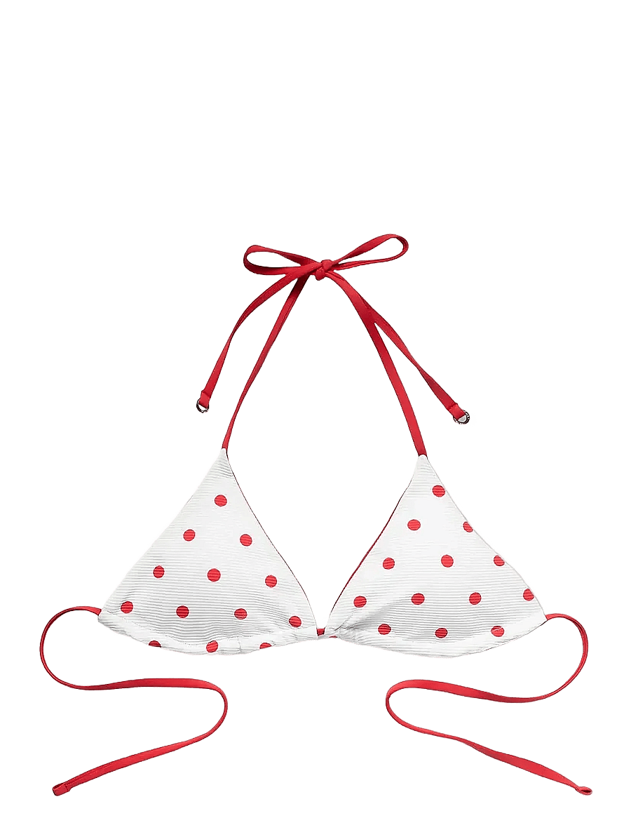 Panos Emporio - Galathea Polka Dot Reversible Top - triangle bikinis - white/red - 1