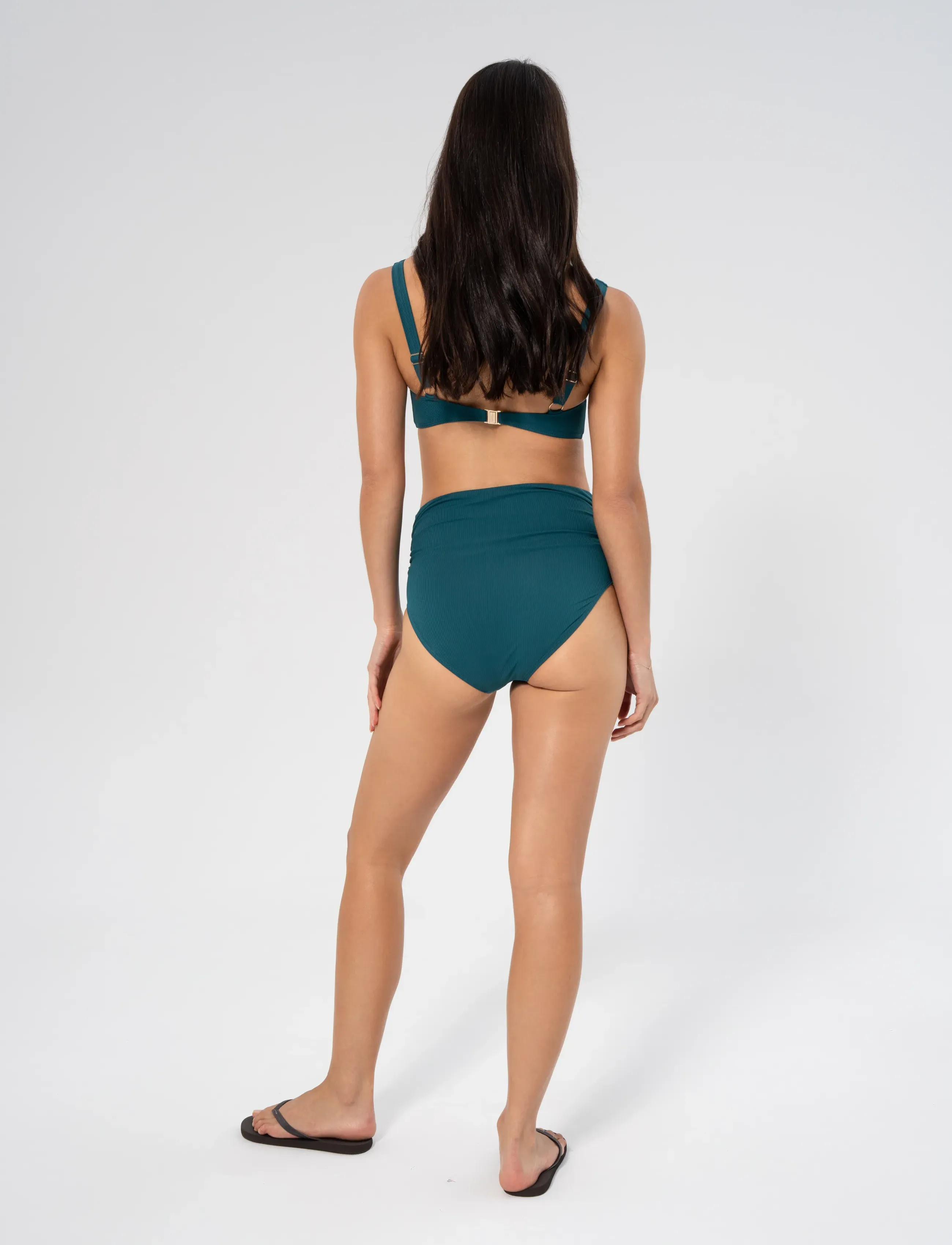 Panos Emporio - Rib Chara bottom - bikinitruser med høyt liv - lagoon - 3