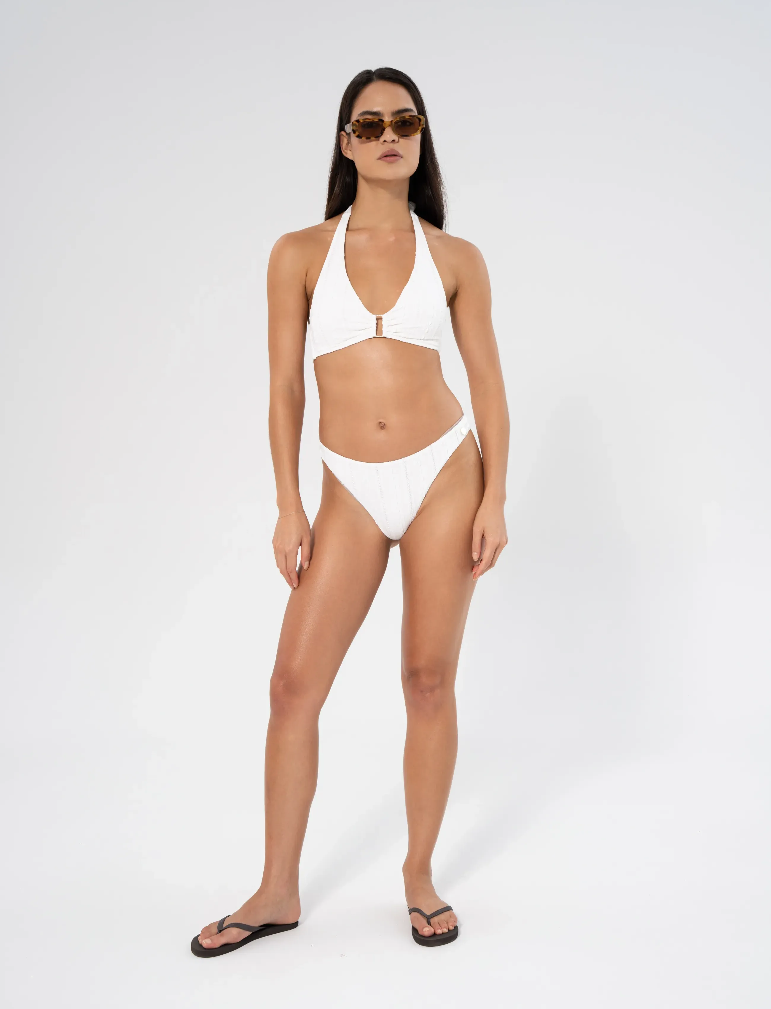 Panos Emporio Daisy Nefeli Bottom, Kvinder, Højtaljet Bikini Underdel, Hvid, Str: 38