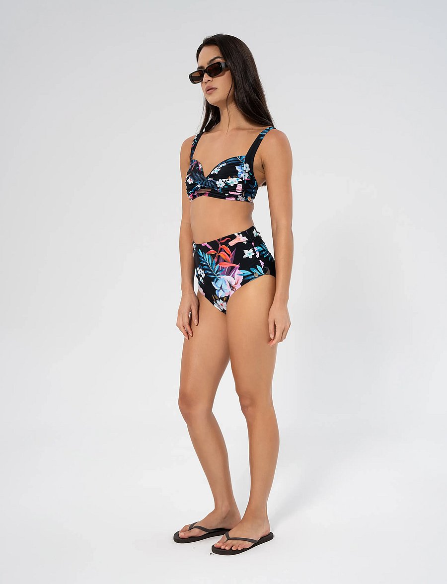 Panos Emporio - Night Jungle Medea top - kolmnurksed bikiinide ülaosad - black - 2