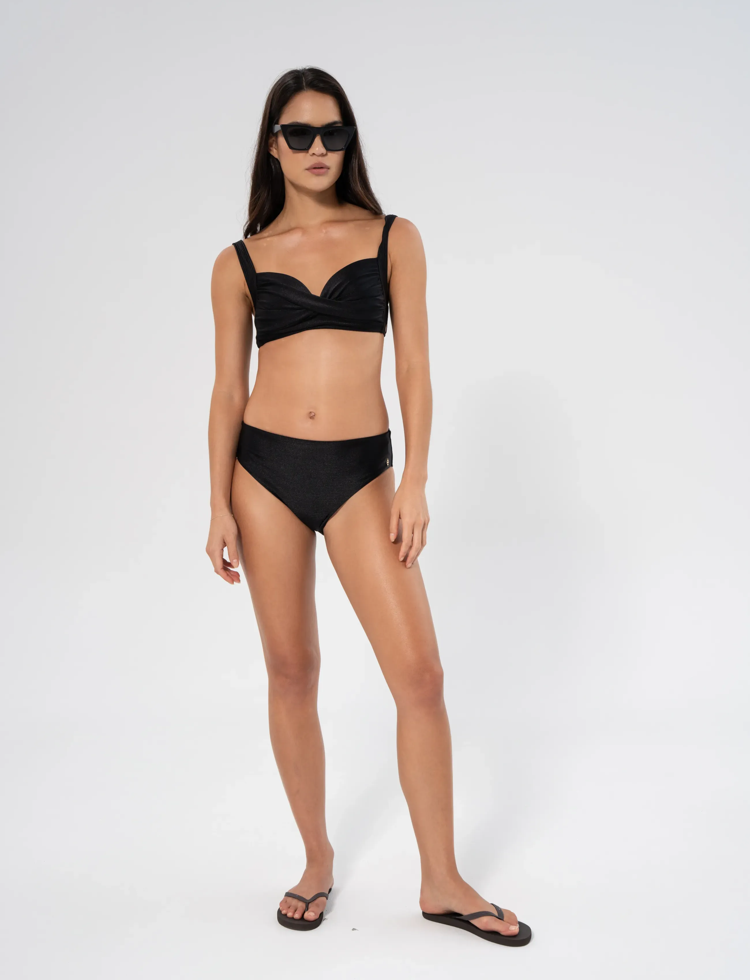 Panos Emporio Radient Dione Bottom, Kvinder, Højtaljet Bikinitrusse, Sort, Str: 44
