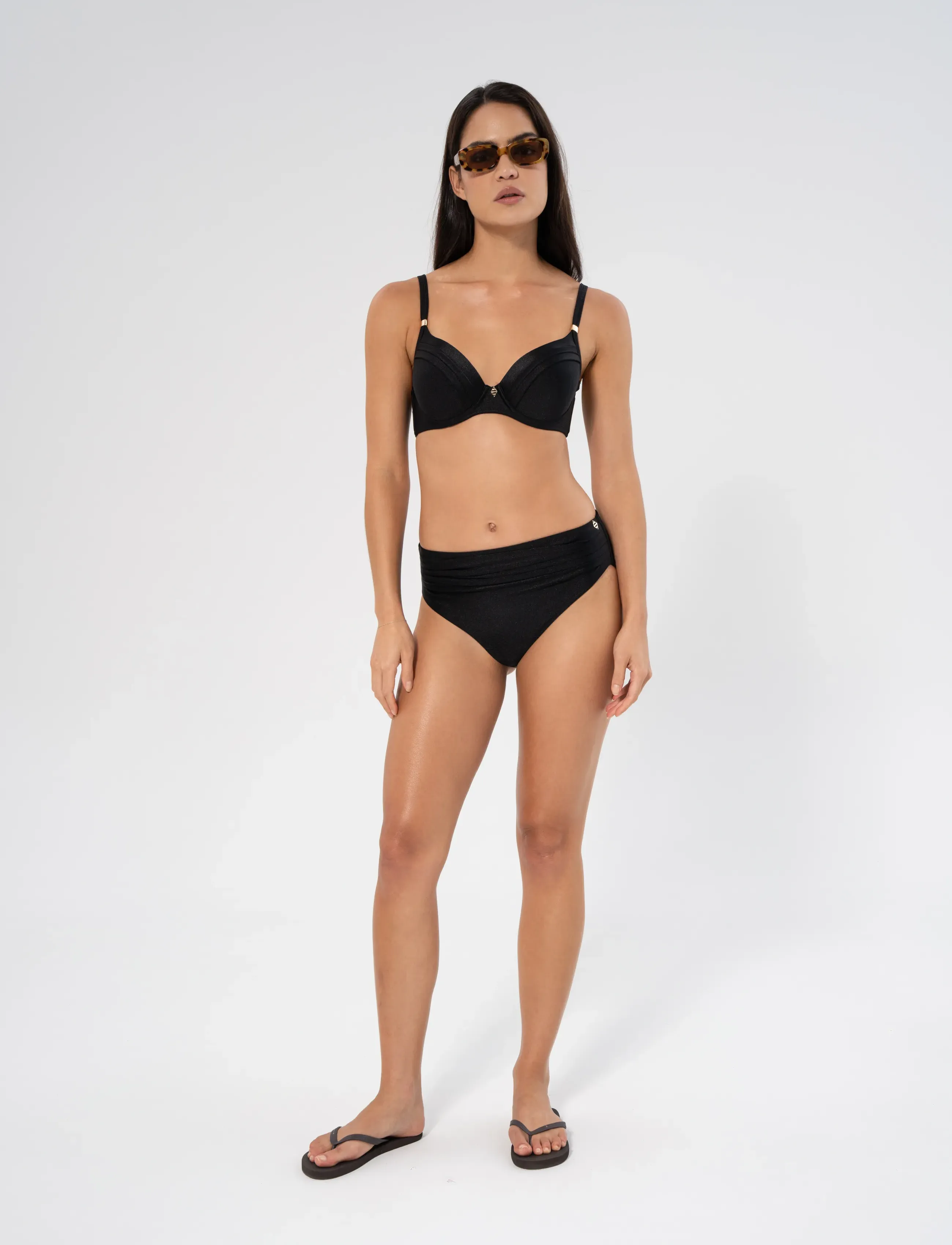 Panos Emporio Radient Lydia Top, 40, Bikini Oberteile, Schwarz - Push-up Bikinitops, Frauen