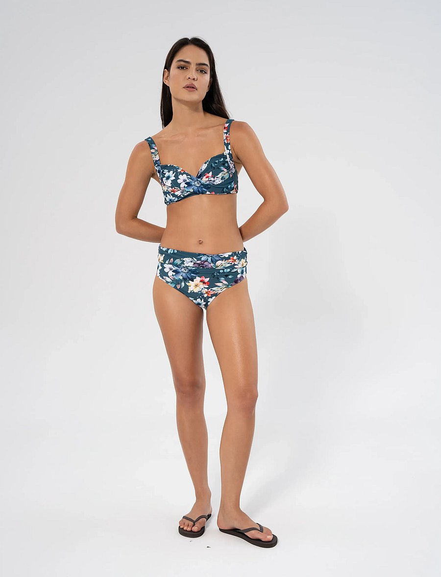 Panos Emporio - Fleur Chara bottom - high waist bikini bottoms - lagoon - 0
