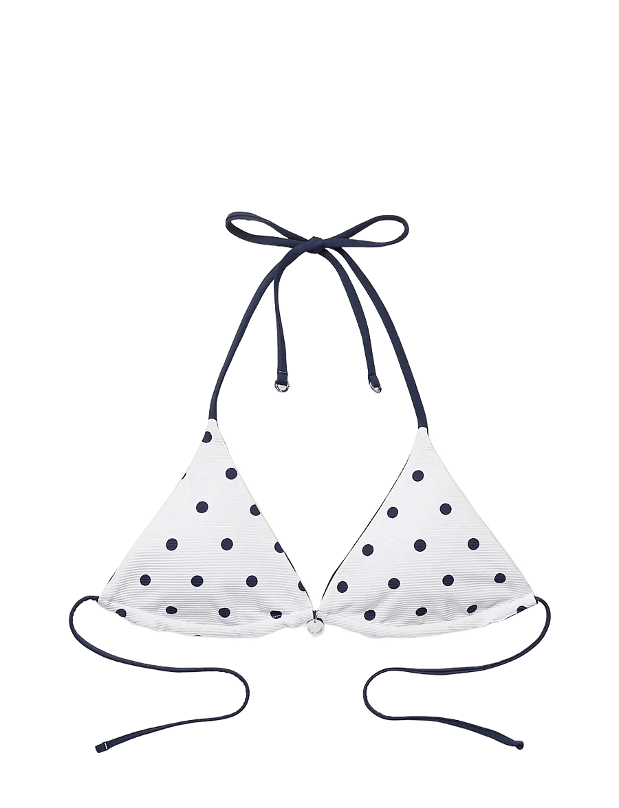 Panos Emporio - Galathea Polka Dot Reversible Top - triangle bikinis - white/navy - 1
