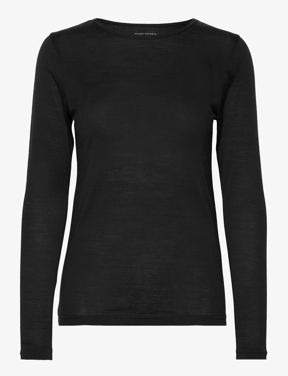 Panos Emporio - Wool/Tencel Long Sleeve - långärmade toppar - black - 1
