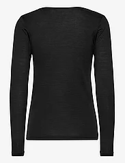 Panos Emporio - Wool/Tencel Tee Long Sleeve - langärmlige tops - black - 2
