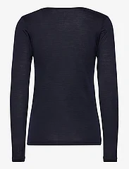 Panos Emporio - Wool/Tencel Tee Long Sleeve - long-sleeved tops - dark navy - 1