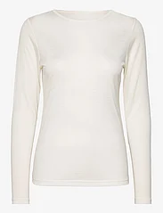 Panos Emporio - Wool/Tencel Tee Long Sleeve - long-sleeved tops - offwhite - 0