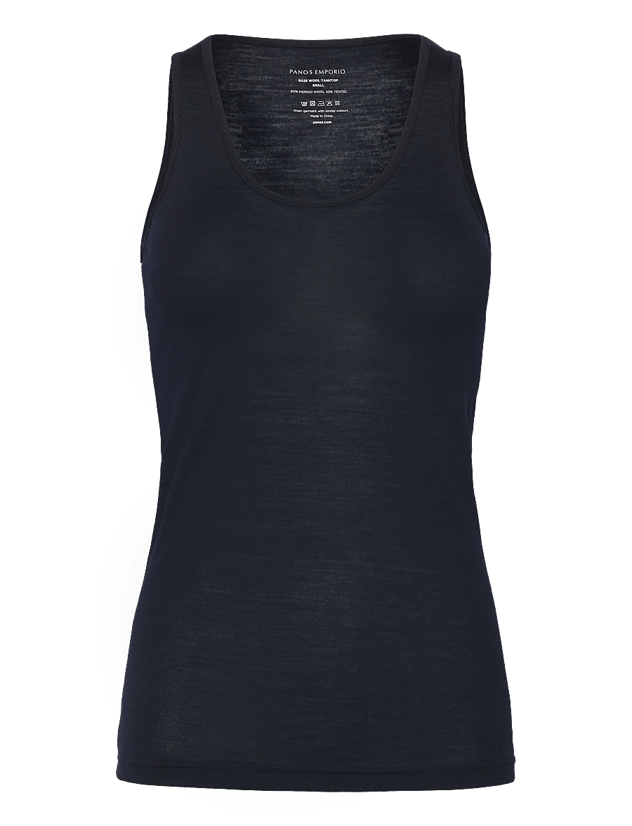 Panos Emporio - Wool/Tencel Tanktop - hauts - dark navy - 1