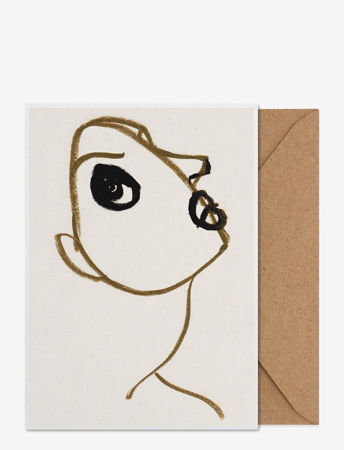 Paper Collective - Silhouette 02 - Folded A5 Art Card - beige, brown, black - 0
