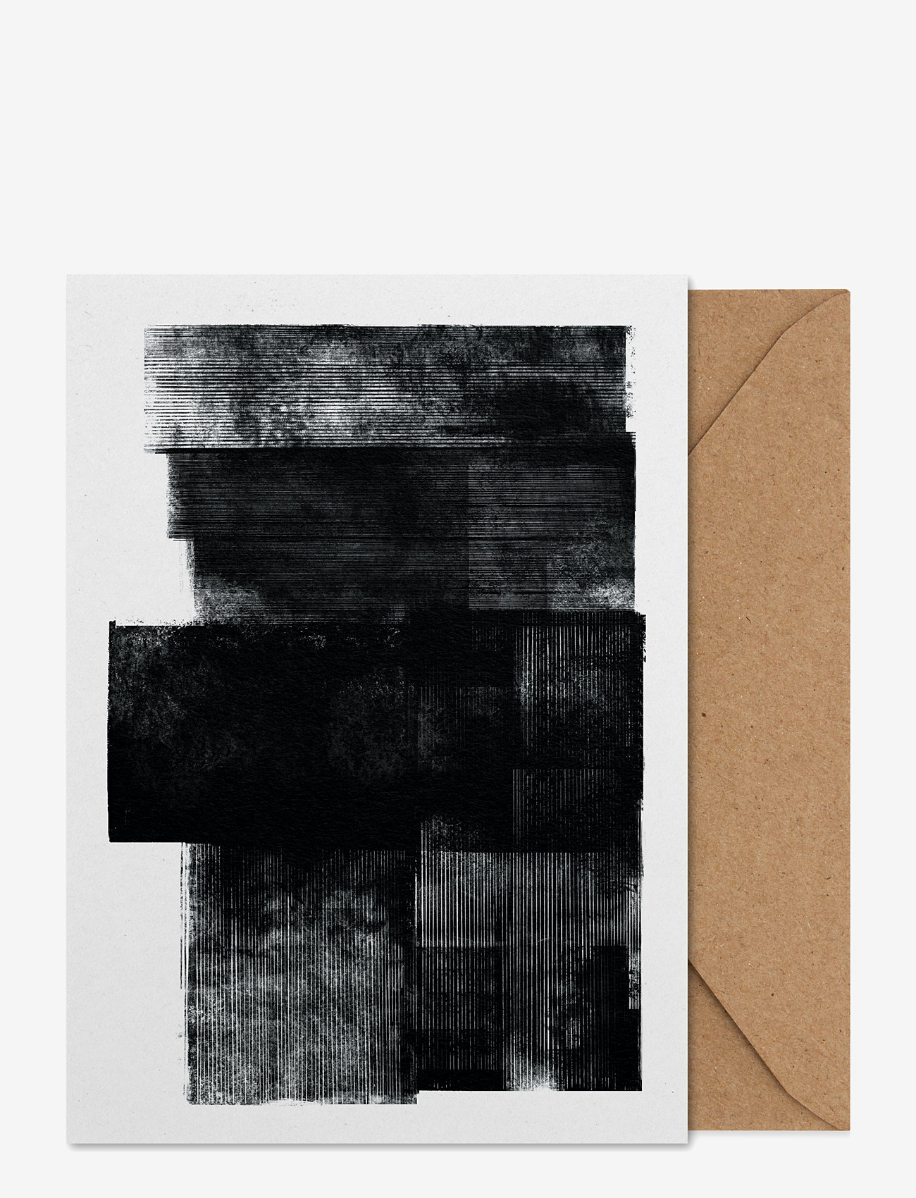 Paper Collective - Midnight 01 - Folded A5 Art Card - white, grey, black - 0