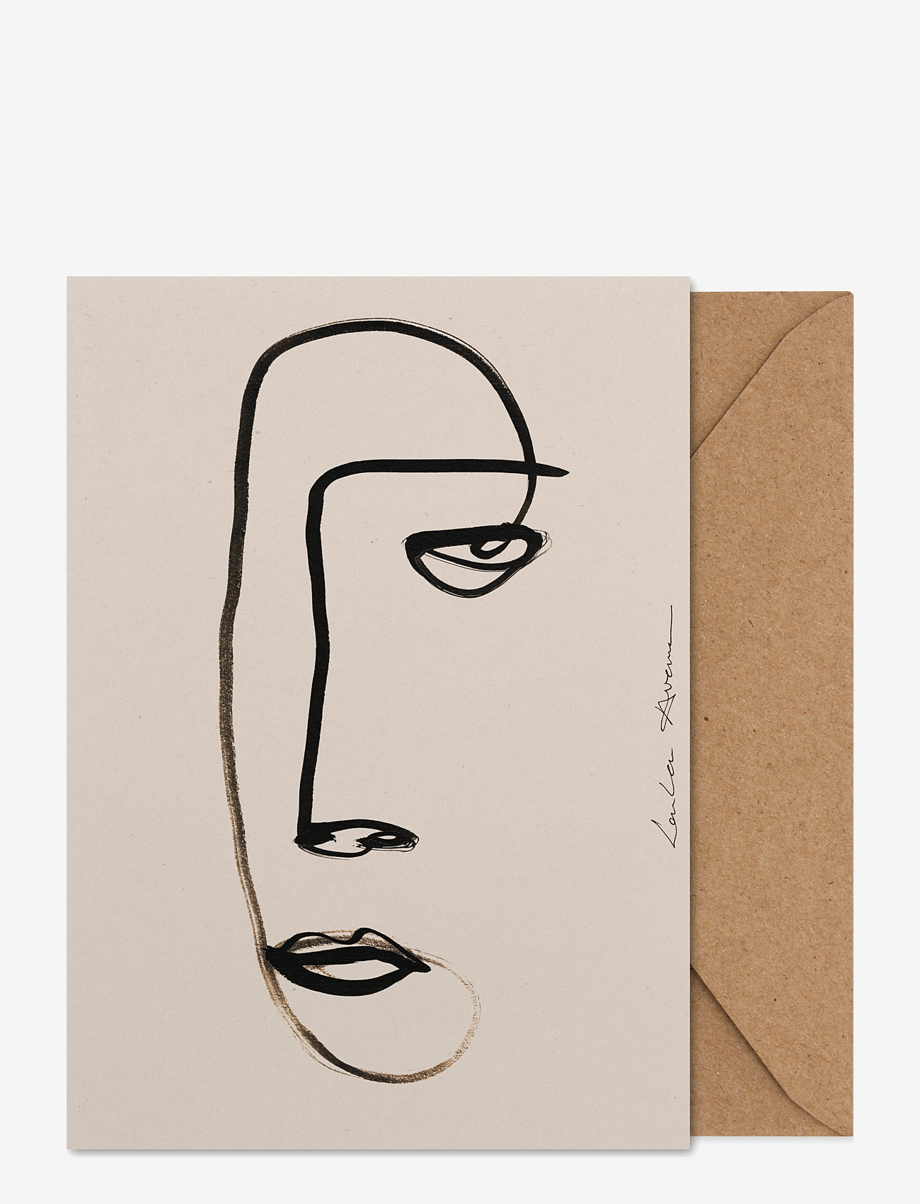 Paper Collective - Serious Dreamer - Folded A5 Art Card - beige, black - 0