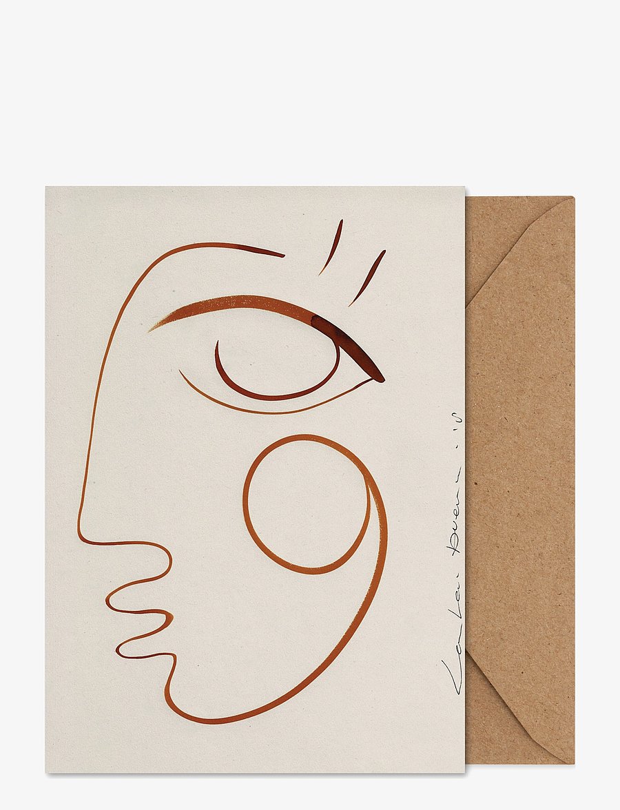Paper Collective - Full of Love - Folded A5 Art Card - beige, brown - 0