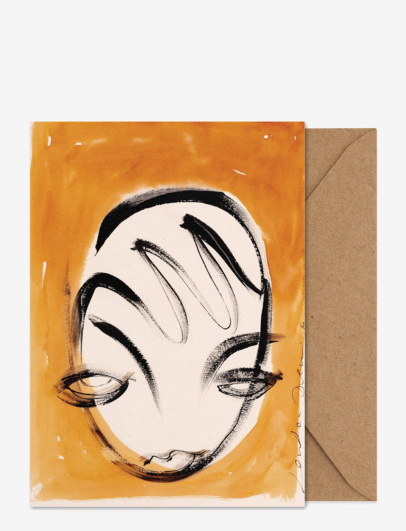 Paper Collective - La Nuit - Folded A5 Art Card - orange, black, white, beige - 0