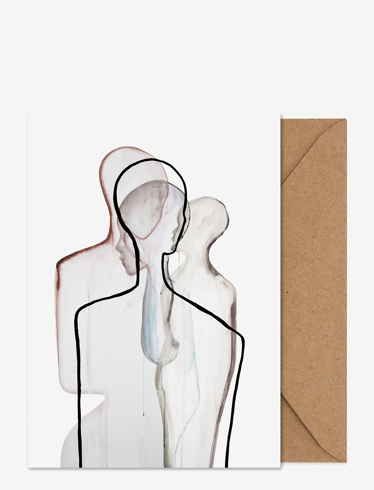 Paper Collective - Mother - Folded A5 Art Card - grey, black, brown, white - 0