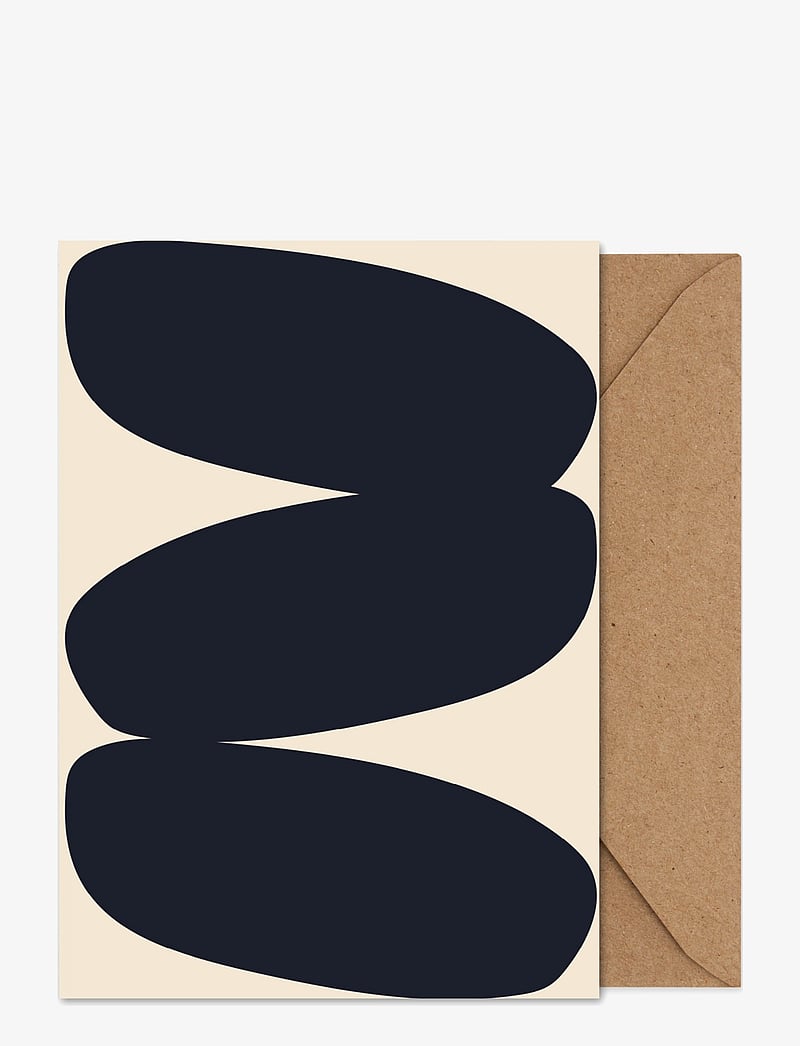 Paper Collective - Solid Shapes 01 - Folded A5 Art Card - beige, black - 0