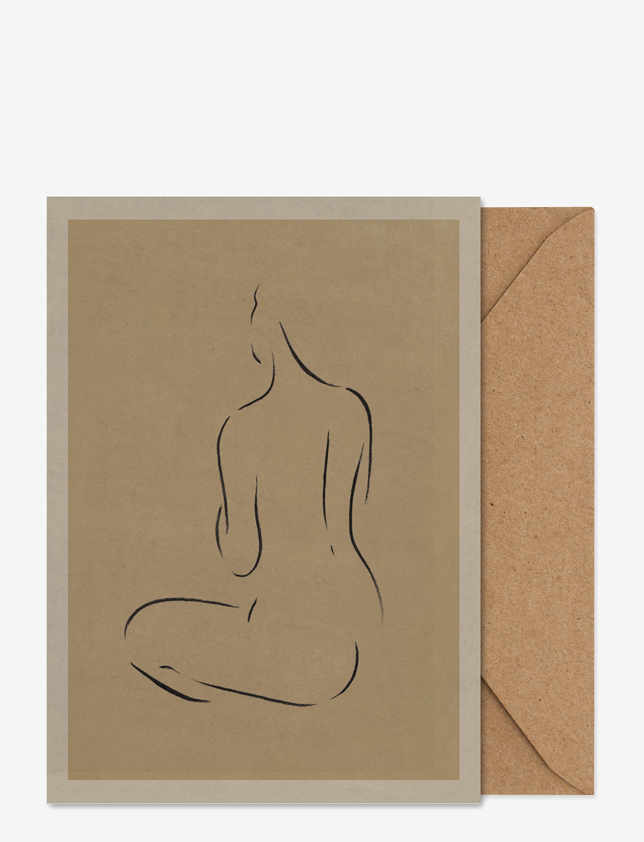 Paper Collective - Grace III - Folded A5 Art Card - beige, brown, black - 0