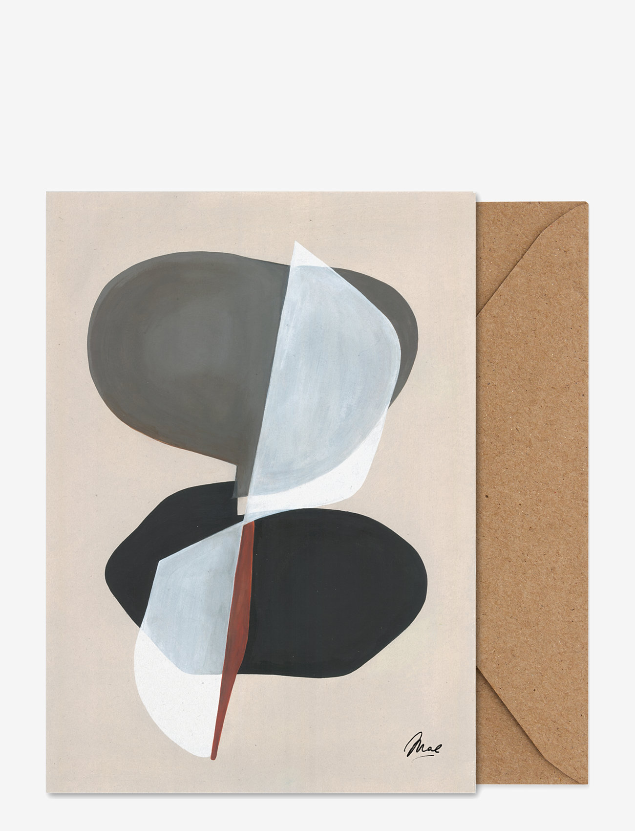 Paper Collective - Composition 01 - Folded A5 Art Card - beige, grey, white, black, brown - 0
