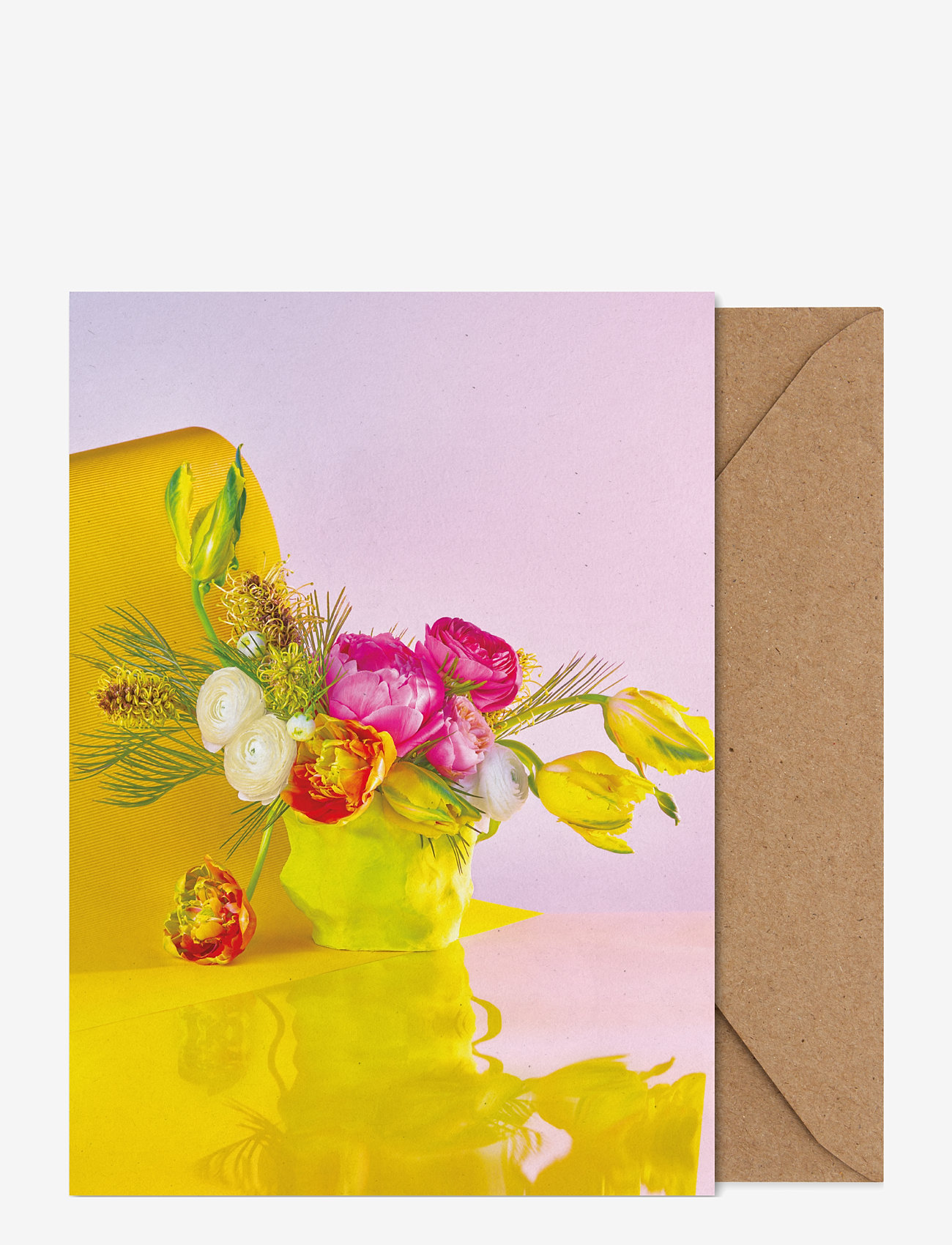 Paper Collective - BLOOM 03 - Yellow - Folded A5 Art Card - yellow, pink, multi-colour - 0