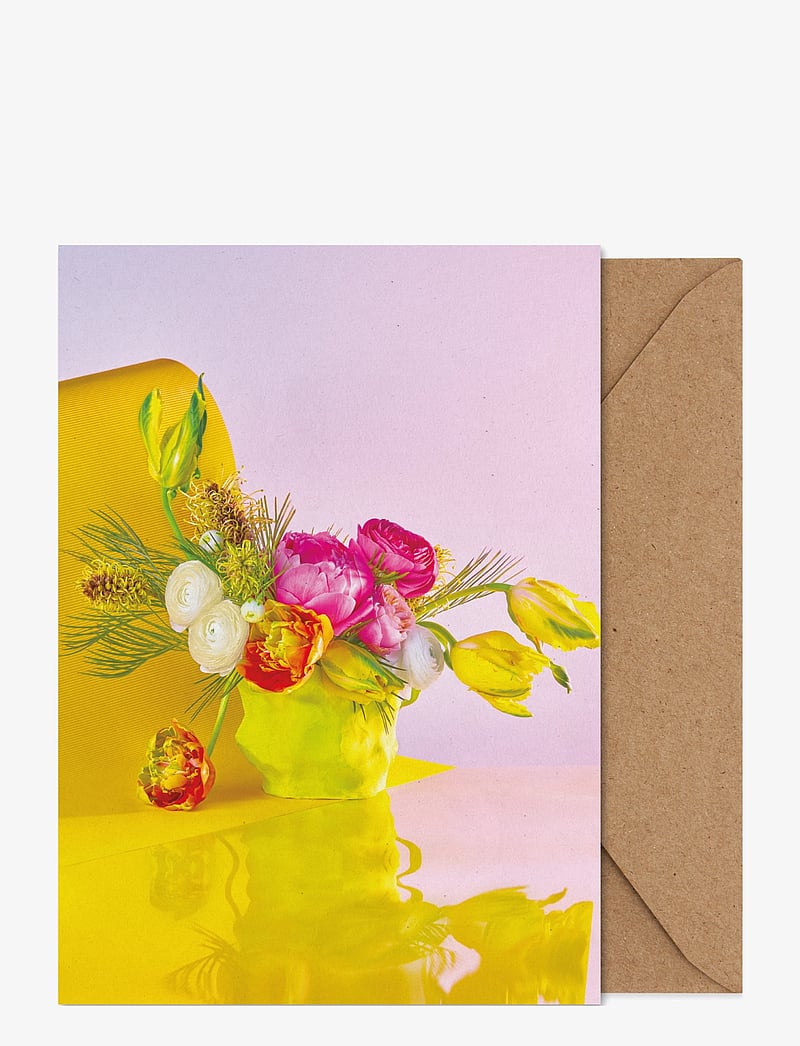 Paper Collective - BLOOM 03 - Yellow - Folded A5 Art Card - yellow, pink, multi-colour - 0
