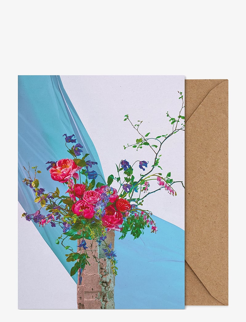 Paper Collective - BLOOM 05 - Turquoise - Folded A5 Art Card - multi-colour, blue - 0