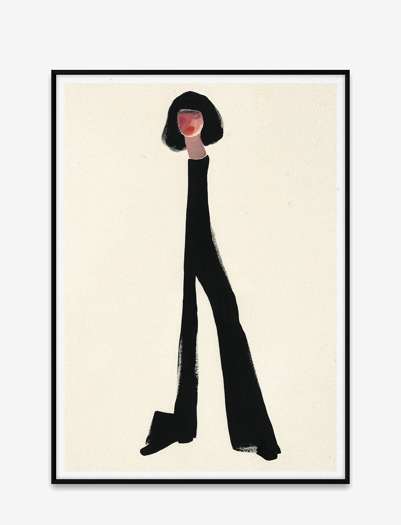 Paper Collective - Black Pants - 70x100 - beige, black, white, red, pink - 0