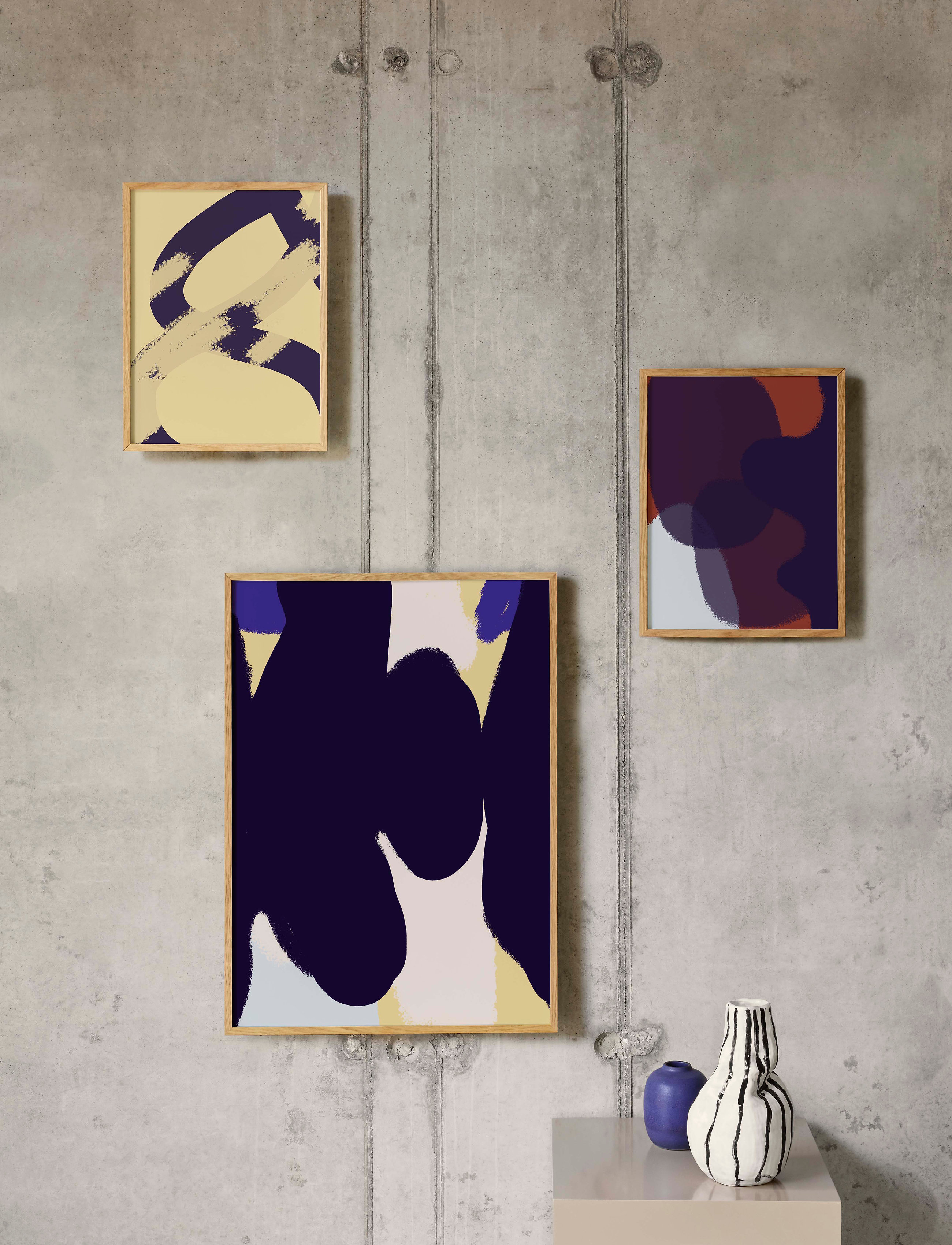 Paper Collective Ink Grain 01 - 30X40 cm, 30X40 cm, Multi/patterned, Plakater > Grafiske Mønstre, Unisex