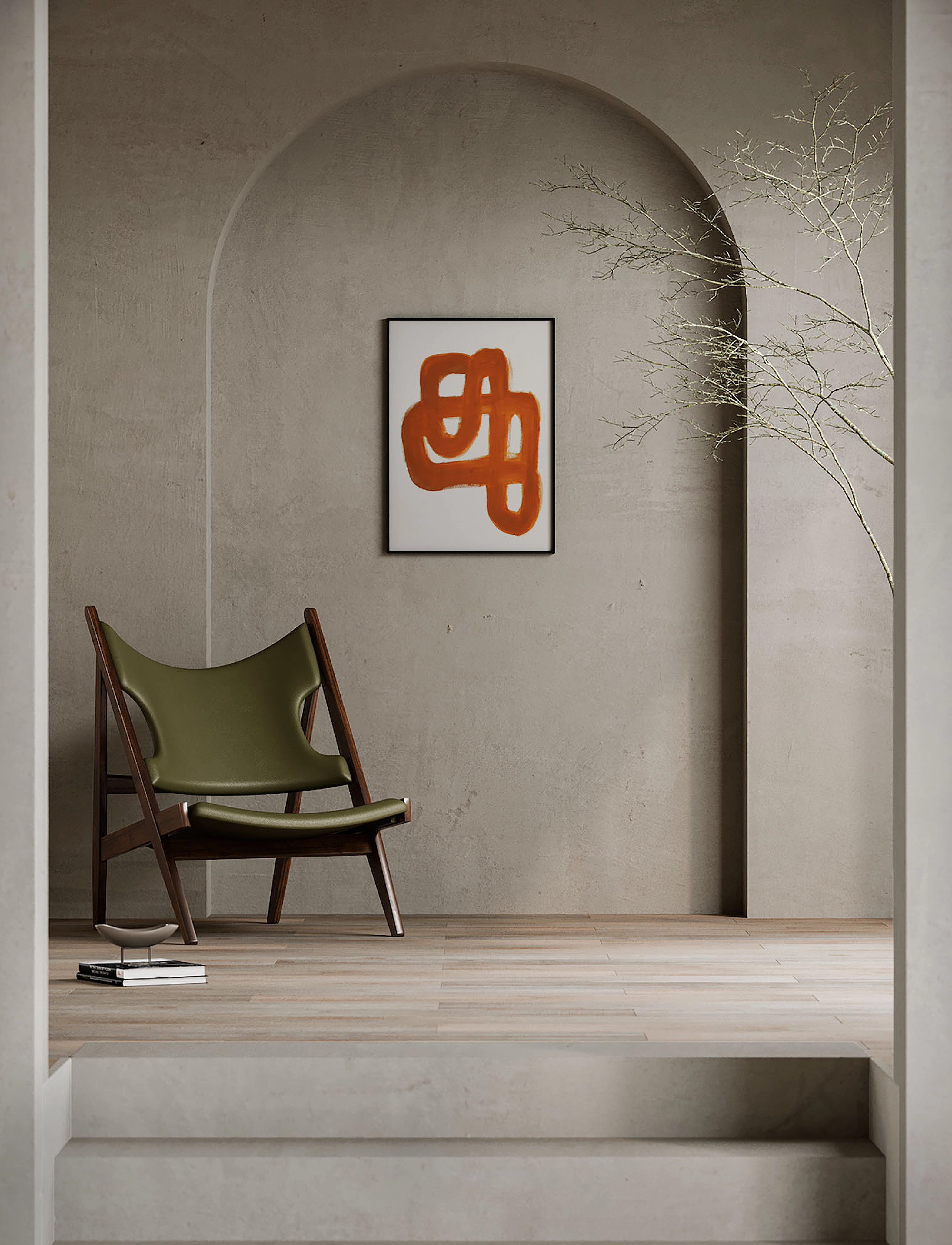 Paper Collective - Orange Brush - 70x100 - orange, beige - 1