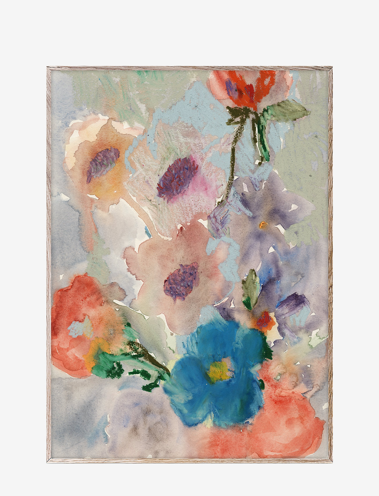 Paper Collective - Bunch of Flowers - 70x100 - grey, orange, blue, pink - 0
