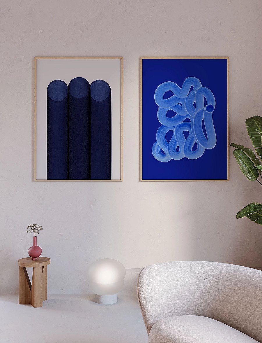 Paper Collective - Blue Brush - 70x100 - blue - 1