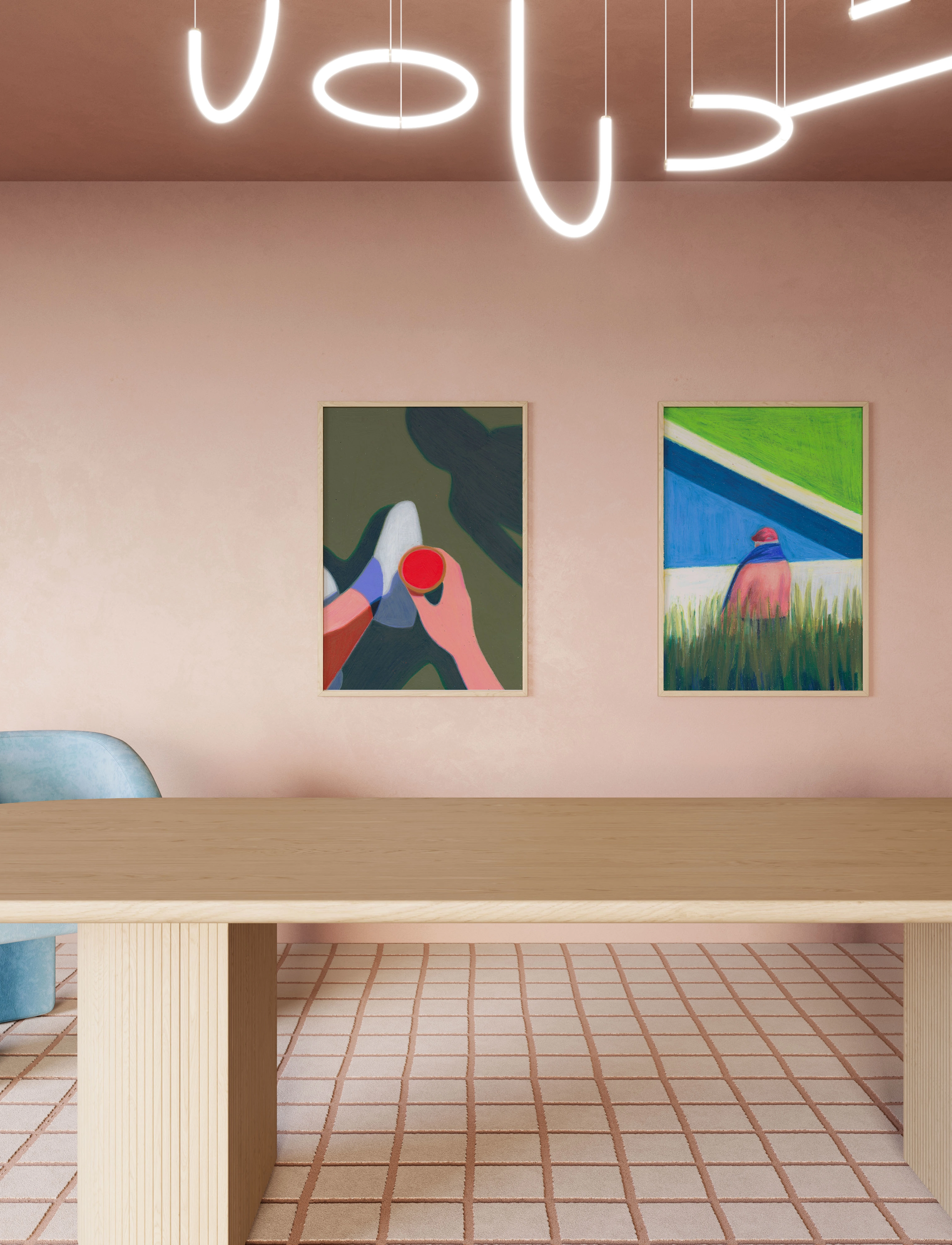 Paper Collective Les Vacances 01 70X100, 70X100 cm x 70, Posters, Grün - Graphical Patterns, Homeware